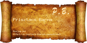 Prisztacs Barna névjegykártya
